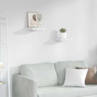 Wandplank 2 pcs Wit Marmer 23 x 23,5 x 4 cm Bewerkt hout