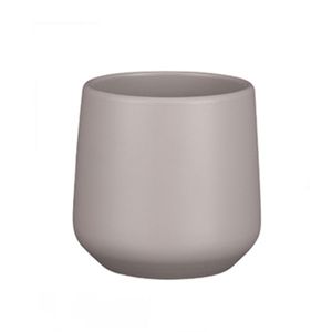 Bloempot mat taupe keramiek voor kamerplant H13.5 x D14 cm