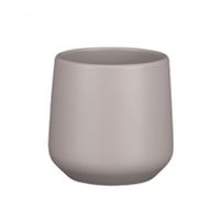 Bloempot mat taupe keramiek voor kamerplant H13.5 x D14 cm