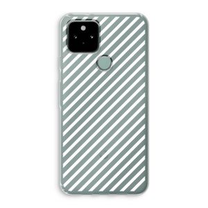 Strepen zwart-wit: Google Pixel 5 Transparant Hoesje