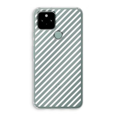 Strepen zwart-wit: Google Pixel 5 Transparant Hoesje