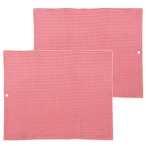 Afwas afdruipmat keuken - 2x - absorberend- microvezel - roze - 40 x 48 cm