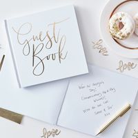 Ginger Ray GO-134 Gastenboek Wit Goud