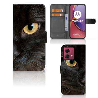 Motorola Moto G84 | Telefoonhoesje | Met pasjeshouder | Zwarte Kat