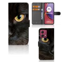 Motorola Moto G84 | Telefoonhoesje | Met pasjeshouder | Zwarte Kat