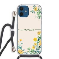 Gele bloemen: iPhone 12 Transparant Hoesje met koord