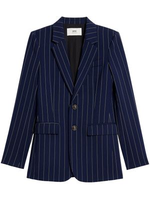 AMI Paris blazer rayé à simple boutonnage - Bleu