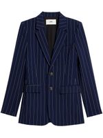 AMI Paris blazer rayé à simple boutonnage - Bleu