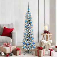 Kunstkerstboom met 150 LED Wit 150 cm PVC en Metaal en Plastic