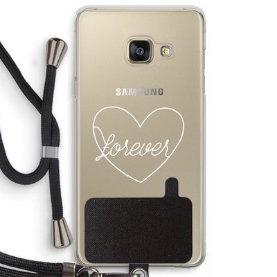 Forever heart pastel: Samsung Galaxy A3 (2016) Transparant Hoesje met koord