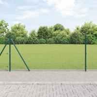 VidaXL Afrasteringspaal groen 25 x 1 m (25 x 25 mm gaas) staal