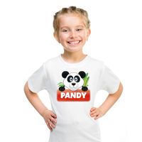 T-shirt wit voor kinderen met Pandy de panda XL (158-164)  -