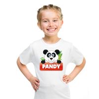 T-shirt wit voor kinderen met Pandy de panda