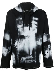 Balmain hoodie à imprimé graphique - Noir