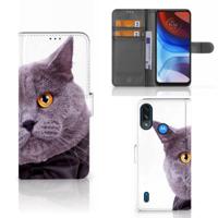 Motorola Moto E7i Power | E7 Power | Telefoonhoesje | Met pasjeshouder | Kat