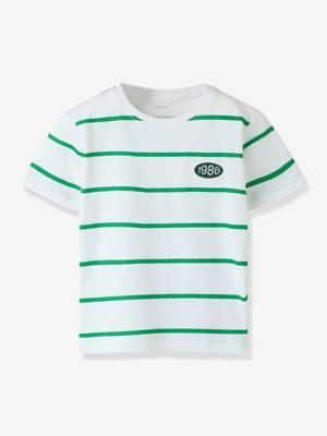 T-shirt voor jongens met streepjesmotief NAME IT wit