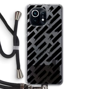 Zwarte vegen: Xiaomi Mi 11 Transparant Hoesje met koord