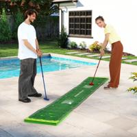 332 cm Golf Puttingmat met 2 Verstelbare Clubs & 6 Ballen Golf Oefenmat Golf
