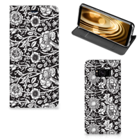 Samsung Galaxy S8 Smart Cover Black Flowers
