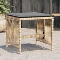 Tuinkrukken 4 st kussens 41x41x36 cm poly rattan gemengd beige