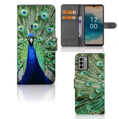 Nokia G22 | Telefoonhoesje | Met pasjeshouder | Pauw
