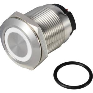 TRU COMPONENTS ONPOW6319F-10ZE/Q/W/12V/S Druktoets 36 V DC/AC 2 A 1x uit/(aan) IP65 Continu Wit 1 stuk(s)