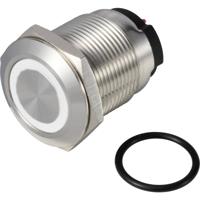 TRU COMPONENTS ONPOW6319F-10ZE/Q/W/12V/S Druktoets 36 V DC/AC 2 A 1x uit/(aan) IP65 Continu Wit 1 stuk(s)