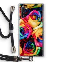 Neon bloemen: Samsung Galaxy Note 10 Transparant Hoesje met koord
