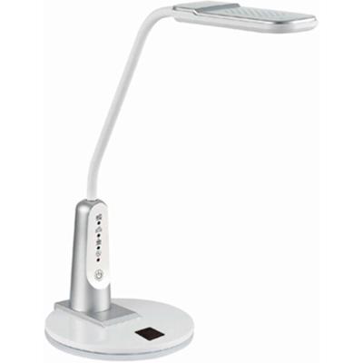 LED Bureaulamp - Aigi Diplo - 6W - Aanpasbare Kleur - Dimbaar - Rechthoek - Mat Zilver - Kunststof