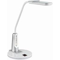 LED Bureaulamp - Aigi Diplo - 6W - Aanpasbare Kleur - Dimbaar - Rechthoek - Mat Zilver - Kunststof