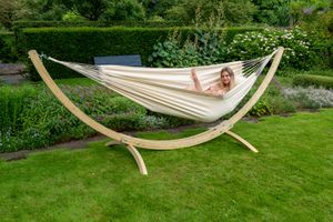 Hangmatset 2 Persoons Wood & Organic Natura - Brazilië - Wit / Ecru - 180 kg - Tropilex