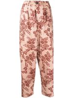 Pierre-Louis Mascia pantalon droit à fleurs - Marron