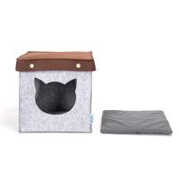 Nobleza Kattenmand - Gesloten doos - Vilt - Grijs -34x34x33 cm Nobleza Kattenmand - Gesloten doos - Vilt - Grijs -34x34x33 cm