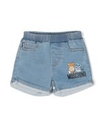 Moschino Kids short en jean à imprimé graphique - Bleu