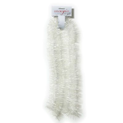 Witte spiraal folie slinger 7,5 x 200 cm