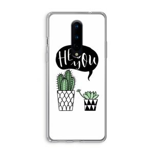 Hey you cactus: OnePlus 8 Transparant Hoesje