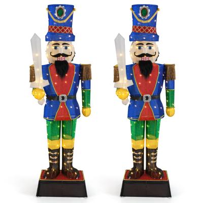 2-delige Set Kerst Notenkraker Figuur Verlichte Kerstdecoratie XXL 184 cm