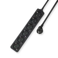 ACT AC2460 Stekkerdoos 6 Sockets Zwart - Kinderbeveliging - 3 meter - thumbnail