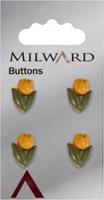 Milward Tulp Knoop Groen/Geel 15mm (4 stuks)