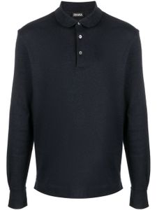 Zegna chemise rayée à col arrondi - Bleu