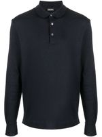 Zegna club-collar cotton polo shirt - Bleu