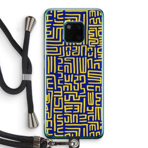 Majorelle Blue Print: Huawei Mate 20 Pro Transparant Hoesje met koord