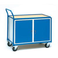 Fetra 2633 Tafel en kabinetwagen Staal Poedercoating Laadvermogen (max.): 250 kg Stralend blauw (RAL 5007)