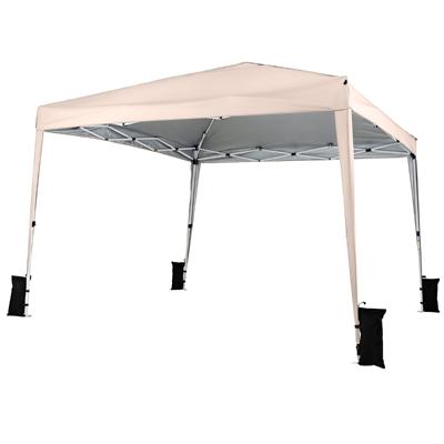 Tuinhuisje van 3 x 3 meter Waterdicht Opvouwbaar Tuinhuisje met 3-traps Hoogteverstelling Uitklapbaar Tuinhuisje-Beige
