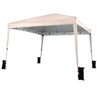Tuinhuisje van 3 x 3 meter Waterdicht Opvouwbaar Tuinhuisje met 3-traps Hoogteverstelling Uitklapbaar Tuinhuisje-Beige