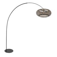 Steinhauer VloerlampCurve zwart met rotan kap Ø 60cm - 4274ZW