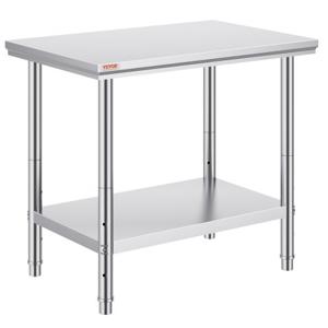 VEVOR Rvs Tafel Keukentafel 24x36 roestvrijstalen keukenwerkvoorbereidingstafel Commerciële Nsf verstelbare poten