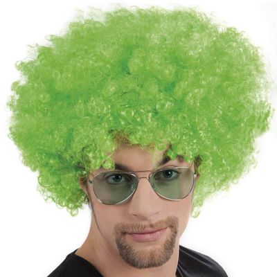 Afro pruik groen
