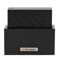 Rivièra Maison - Luxe RM Identity Onderzetters in Zwart van MDF - 11,5 x 10,5 x 5 cm Rivièra Maison - Luxe RM Identity Onderzetters in Zwart van MDF - 11,5 x 10,5 x 5 cm