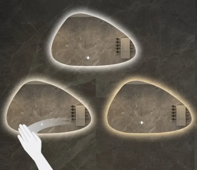 NordiLux Design Badkamerspiegel - Slimme LED Wandspiegel met Onregelmatige Vorm en Aluminium Frame